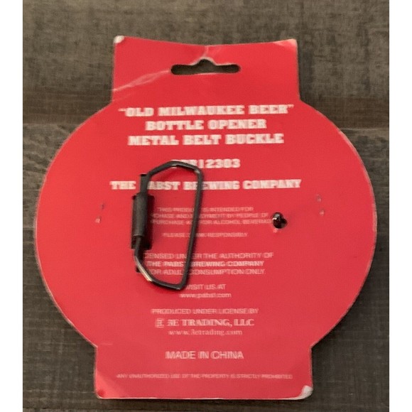 Old Milwaukee Beer Bottle Opener Metal Belt Buckle Pabst Brewing Company NEW - Picture 8 of 11